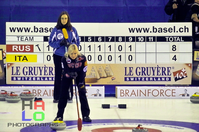 Ladies final: Russia vs. Italy, Score - 9:4, European Curling Championship 2006, Basel, Switzerland, Indoor, Curling, Sport, img23156.jpg
