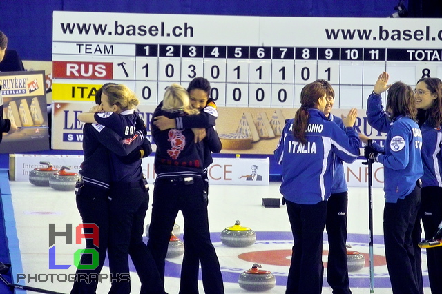 Russian Team has won the ladies final (9:4),  , European Curling Championship 2006, Basel, Switzerland, Indoor, Curling, Sport, img23166.jpg