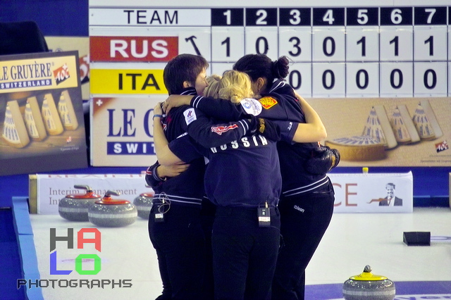 Russian Team has won the ladies final (9:4),  , European Curling Championship 2006, Basel, Switzerland, Indoor, Curling, Sport, img23169.jpg