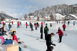 Curling, Engadin, Giandaplatta, Graubünden, Sils, Sport, Switzerland, Winter, Spiel Impression am 1. Spieltag