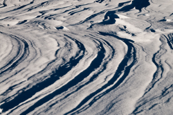 Snowdrift formations, Windblown snow drifts created icy waves. Abstract Formation, Engadin, Graubünden, Segl Baselgia, Sils/Segl Baselgia, Snow, Switzerland, Waves of Ice, Winter