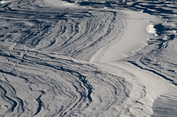 Snowdrift formations, Wind sculpted snow fields. Abstract Formation, Engadin, Graubünden, Segl Baselgia, Sils/Segl Baselgia, Snow, Switzerland, Waves of Ice, Winter