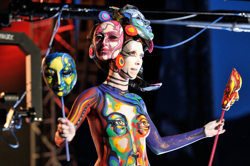 Body Painting, Body Art, on stage, Brush and Sponge / Pre-Selection / Artist: Corinne Perez, Spain