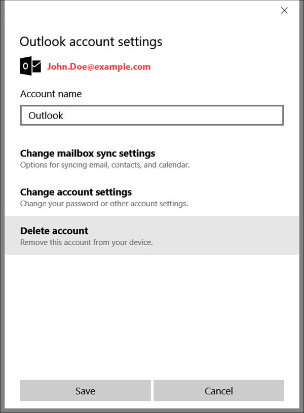 Windows 10 Outlook requires attention