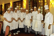 Chef de Cuisine, Herr Hans Nussbaumer mit Küchenbrigade, Opera, Il Pirata, Hotel Kulm, St. Moritz, Grisons, Switzerland