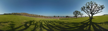 Panorama of Pacific Coast Highway, Malibu, UNITED STATES, Flag Memorial, A Student Project,  