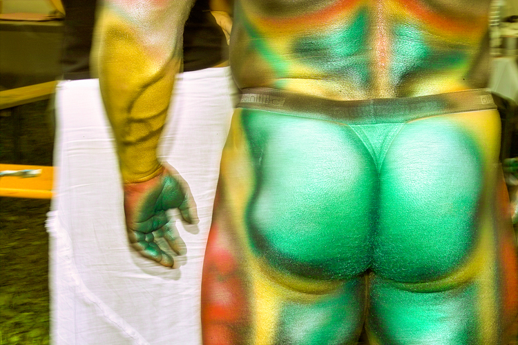 Art, Aufführung, Bodypainting, Color, Colors, Colour, Colours, Contest, Event, Farbe, Festival, Kunst, Körperbemalung, Körpermalerei, Modelle, Models, Model, Performance, Schminkkunst, Stage, Veranstaltung, Vorführung, WEB, Wettbewerb, Imad Rabaca's model both from Iran