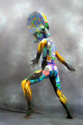 Art, Aufführung, Bodypainting, Color, Colors, Colour, Colours, Contest, Event, Farbe, Festival, Kunst, Körperbemalung, Körpermalerei, Modelle, Models, Model, Performance, Schminkkunst, Stage, Veranstaltung, Vorführung, WEB, Wettbewerb, Model of Bela Volen presenting himself in the photoarea