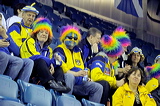 Sweden vs. Scottland, Supporting Fans from Sweden, European Curling Championship 2006, Eishalle St. Jakob (Joggeli), Basel, Switzerland, Indoor, Curling, Sport