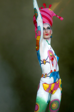 2007, Aufführung, Body Art, Bodypainting, Bühne, Festival, In the year 2525, Jahr, Jahreszeit, Kunst, Menschen und Aktivitäten, Sommer, Veranstaltung, WBF 2007, Zivilisation