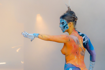 2007, Aufführung, Body Art, Bodypainting, Bühne, Festival, In the year 2525, Jahr, Jahreszeit, Kunst, Menschen und Aktivitäten, Sommer, Veranstaltung, WBF 2007, Zivilisation