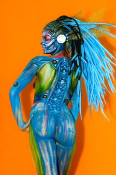 2007, Body Art, Bodypainting, Chaos versus Control, Festival, Jahr, Jahreszeit, Menschen und Aktivitäten, Sommer, Veranstaltung, WBF 2007, The foxiest Fox, Artist: Mieke Van Gompel
