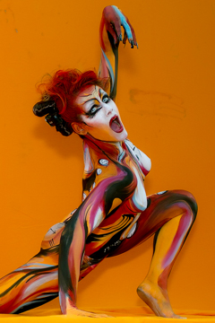 2007, Body Art, Bodypainting, Chaos versus Control, Festival, Jahr, Jahreszeit, Menschen und Aktivitäten, Sommer, Veranstaltung, WBF 2007,  The foxiest fox, Artist: Mieke Van Gompel.