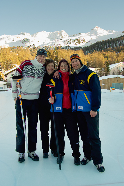 Curling, Openair, Andri Wallnöfer, Corinna Wanzenried, Karin Ming und Enrico Ming; Team Sils Juniors