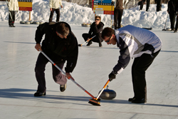 Curling, Openair, Andrea und Peter Pedrun; Team Sils Saluver