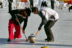 Curling, Openair, Fadri und Peter Pedrun; Team Sils Saluver