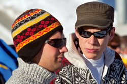 Curling, Openair, Enrico Ming und Andri Wallnöfer; Team Sils Juniors