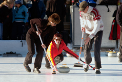 Curling, Openair, Corinna Wanzenried, Karin Ming und Andri Wallnöfer; Team Sils Juniors