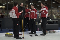 Draw #9 Men's Switzerland-Sweden, SUI-SWE/5-4, Team-Switzerland: Peter de Cruz, Benoît Schwarz, Roger Gulka, Valetin Tanner, Dominik Märki