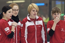 Play-Off Women USA-Switzerland, Team-Switzerland: Manuela Siegrist, Imogen Lehmann, Claudia Hug, Janine Wyss, Corinne Rupp, SUI-USA/4-6