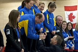 Final Ceremony, Team-Sweden, CK Granit-Gävle: Anna Hasselborg, Jonna McManus, Agnes Knochenhauer, Anna Huhta, Sara McManus