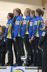 Final Ceremony, Team-Sweden, CK Granit-Gävle: Anna Hasselborg, Jonna McManus, Agnes Knochenhauer, Anna Huhta, Sara McManus