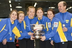 Final Ceremony, Team-Sweden, CK Granit-Gävle: Anna Hasselborg, Jonna McManus, Agnes Knochenhauer, Anna Huhta, Sara McManus