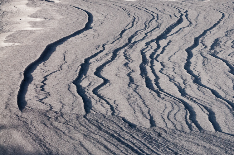 Snowdrift Formations, Wind sculpted snow fields. Abstract Formation, Engadin, Graubünden, Sils / Segl, Sils/Segl Baselgia, Snow, Switzerland, Waves of Ice, Winter