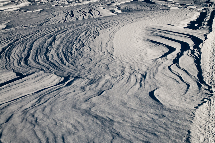 Snowdrift formations, Wind sculpted snow fields. Abstract Formation, Engadin, Graubünden, Segl Baselgia, Sils/Segl Baselgia, Snow, Switzerland, Waves of Ice, Winter