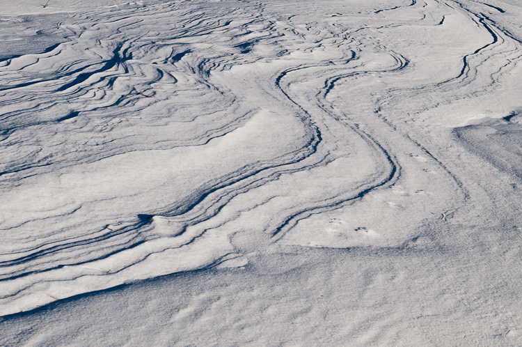 Snowdrift formations, Windblown snow drifts created icy waves. Abstract Formation, Engadin, Graubünden, Snow, Switzerland, Waves of Ice, Winter