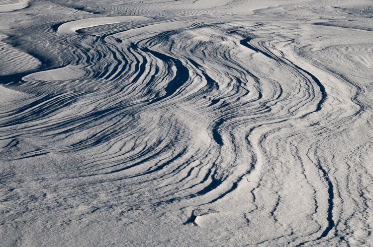 Snowdrift formations, Wind sculpted snow fields. Abstract Formation, Engadin, Graubünden, Snow, Switzerland, Waves of Ice, Winter