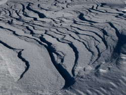 Snowdrift Formations, Wind sculpted snow fields. Abstract Formation, Engadin, Golfcourse, Graubünden, Sils / Segl, Sils/Segl Baselgia, Snow, Switzerland, Waves of Ice, Winter