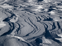 Snowdrift Formations, Wind sculpted snow fields. Abstract Formation, Engadin, Golfcourse, Graubünden, Sils / Segl, Sils/Segl Baselgia, Snow, Switzerland, Waves of Ice, Winter