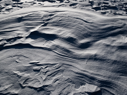 Snowdrift Formations, Wind sculpted snow fields. Abstract Formation, Engadin, Golfcourse, Graubünden, Sils / Segl, Sils/Segl Baselgia, Snow, Switzerland, Waves of Ice, Winter