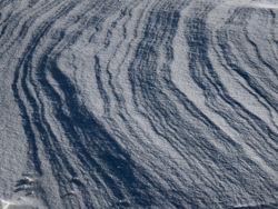 Snowdrift Formations, Wind sculpted snow fields. Abstract Formation, Engadin, Golfcourse, Graubünden, Sils / Segl, Sils/Segl Baselgia, Snow, Switzerland, Waves of Ice, Winter