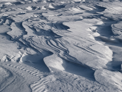 Snowdrift Formations, Ice waves Abstract Formation, Engadin, Golfcourse, Graubünden, Sils / Segl, Sils/Segl Baselgia, Snow, Switzerland, Waves of Ice, Winter