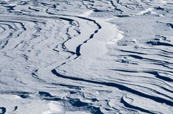 Snowdrift Formations, Wind sculpted snow fields. Abstract Formation, Engadin, Graubünden, Sils / Segl, Sils/Segl Baselgia, Snow, Switzerland, Waves of Ice, Winter