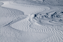 Snowdrift Formations, Wind sculpted snow fields. Abstract Formation, Engadin, Graubünden, Sils / Segl, Sils/Segl Baselgia, Snow, Switzerland, Waves of Ice, Winter