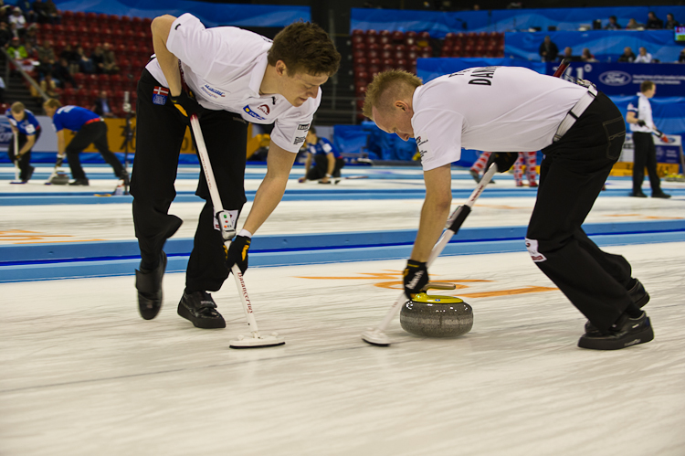 Team from Denmark, Stjerne Rasmus, Frederiksen Johnny, Poulsen Mikkel, Harry Troels, Vilandt Lars Curling, Sport, World Men's Chamionship