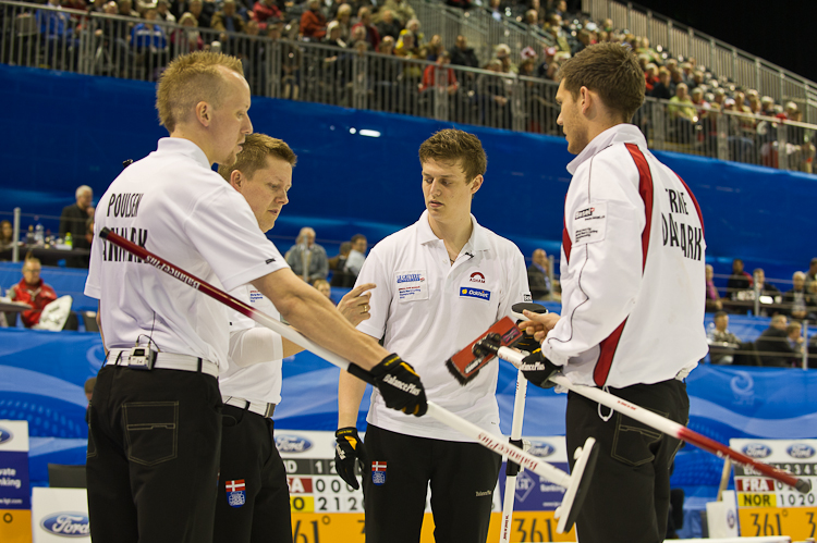 Team from Denmark, Stjerne Rasmus, Frederiksen Johnny, Poulsen Mikkel, Harry Troels, Vilandt Lars Curling, Sport, World Men's Chamionship