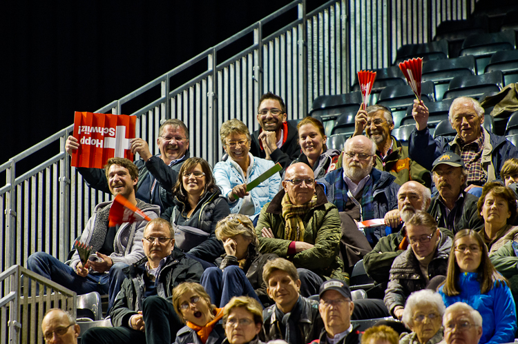 Happy Spectators, Fan Club Delegation Curling Club Sils, Engadin. Curling, Sport, World Men's Chamionship