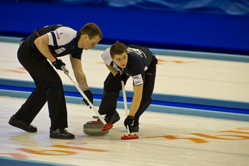 Curling, Sport, World Men's Chamionship, Scotland vs. Canda, Scroe 7 : 8, Team Scotland: Brewster Tom, Drummond Greg, Andrews Scott, Goodfellow Michael, Edwards David.
Team Canada: Howard Glen, Middaugh Wayne, Laing Brent, Savill Craig, Howard Scott.