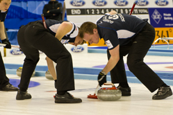 Curling, Sport, World Men's Chamionship, Scotland vs. Canda, Scroe 7 : 8, Team Scotland: Brewster Tom, Drummond Greg, Andrews Scott, Goodfellow Michael, Edwards David.
Team Canada: Howard Glen, Middaugh Wayne, Laing Brent, Savill Craig, Howard Scott.