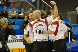 Curling, Sport, World Men's Chamionship, The Winners of World Curling Championship 2012, Gold Medal for the team from Canada: Howard Glen, Middaugh Wayne, Laing Brent, Savill Craig, Howard Scott.