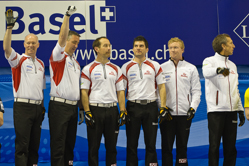 Curling, Sport, World Men's Chamionship, The Winners of World Curling Championship 2012, Gold Medal for the team from Canada: Howard Glen, Middaugh Wayne, Laing Brent, Savill Craig, Howard Scott.