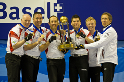 Curling, Sport, World Men's Chamionship, The Winners of World Curling Championship 2012, Gold Medal for the team from Canada: Howard Glen, Middaugh Wayne, Laing Brent, Savill Craig, Howard Scott.