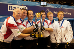Curling, Sport, World Men's Chamionship, The Winners of World Curling Championship 2012, Gold Medal for the team from Canada: Howard Glen, Middaugh Wayne, Laing Brent, Savill Craig, Howard Scott.