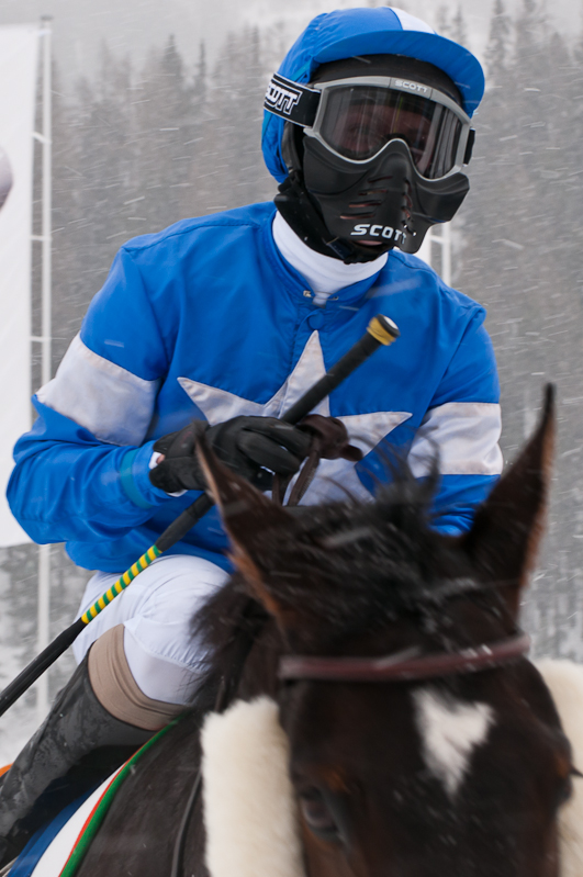 Grand Prix Gunter Sachs Memorial Race, Pferd: Sentimento / Jockey: Miguel Lopez / Owner: John David Hillis Graubünden, Horse Race, Snow, Sport, St. Moritz, Switzerland, White Turf, Winter
