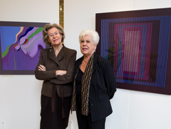 Erica Leuba, Kunst im West, Kunstmäzenin Katja Sprüngli mit Künstlerin  Erica Leuba