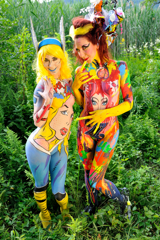 Body Painting, Body Art, Brush and Sponge / Pre-Selection / Artist: Dubi Preger (L), Israel / Yvonne Zonnenberg (R), South Africa